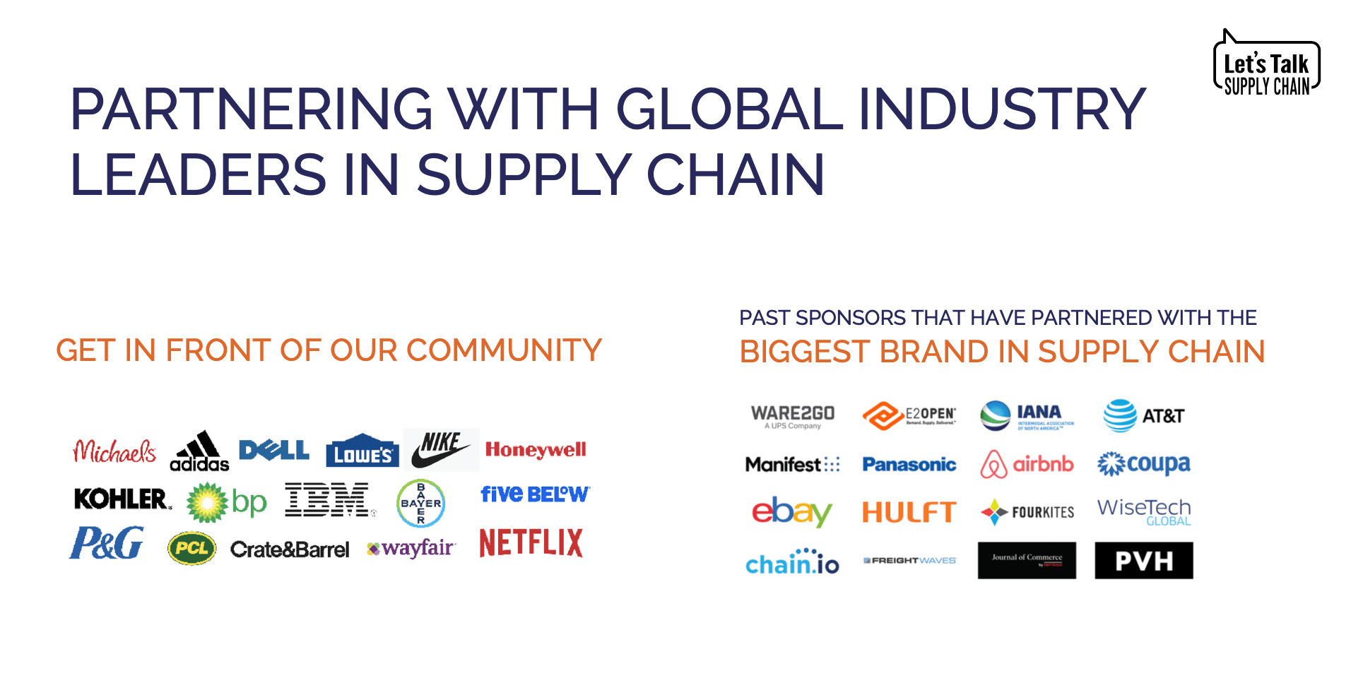 Let’s Talk Supply Chain - Podcasts, Live Shows, Industry Experts, Supply Chain News Work With Us 1